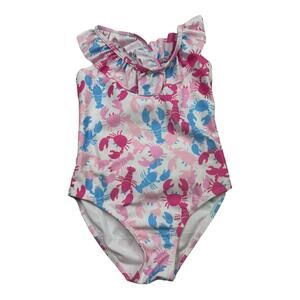 Girls Flap Happy Lobster And Crab Swim Suit Size 5